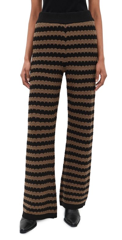Show Me Your Mumu Show Me Your Mumu Feel Good Pants Coffee Stripe Knit