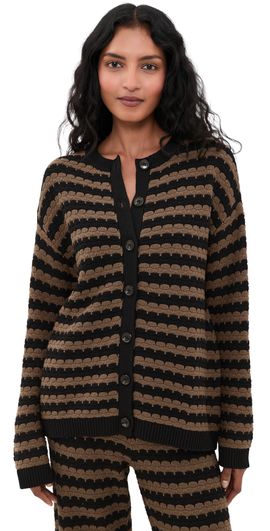Show Me Your Mumu Show Me Your Mumu Inez Cardigan Coffee Stripe Knit