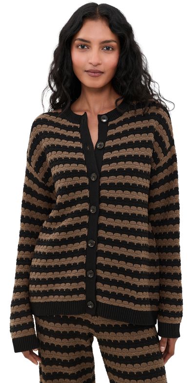 Show Me Your Mumu Show Me Your Mumu Inez Cardigan Coffee Stripe Knit