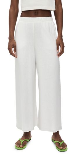 Show Me Your Mumu Show Me Your Mumu Kick Back Pants White Linen