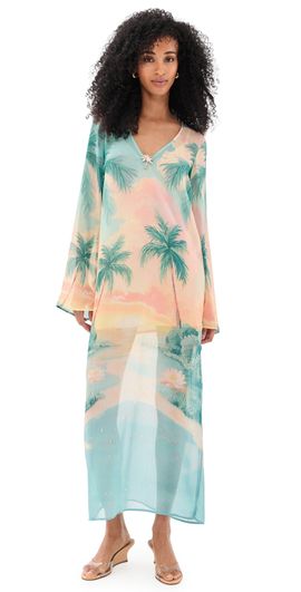 Show Me Your Mumu Show Me Your Mumu Staycation Coverup Maxi Dress Sunset Cove Chiffon