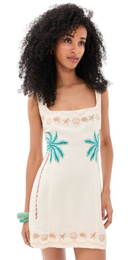 Show Me Your Mumu Show Me Your Mumu Steph Mini Dress Beachfront Embroidery