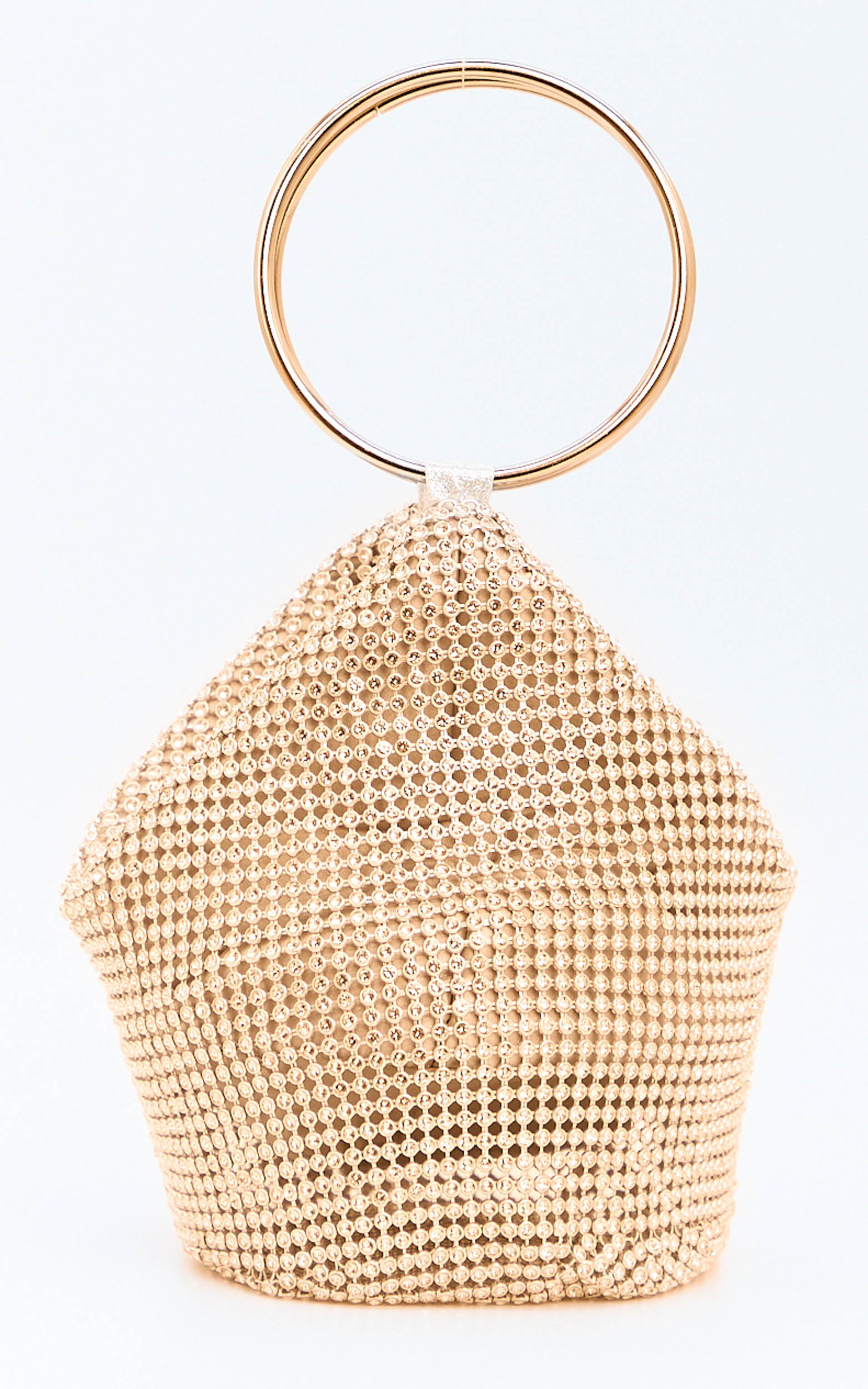 Showpo Adelyn Bag - Ring Handle Sequin Bag in Gold