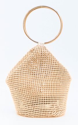 Showpo Adelyn Bag - Ring Handle Sequin Bag in Gold