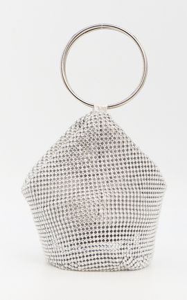 Showpo Adelyn Bag - Ring Handle Sequin Bag in Silver