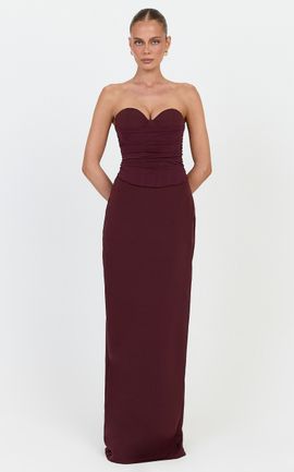 Showpo Helda Maxi Skirt - Mid Waist Back Split Skirt in Plum