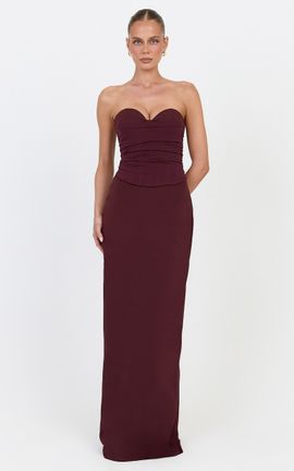 Showpo Helda Top - Strapless Corset Lace Up Back Top in Plum