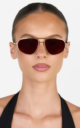 Showpo Inez Sunglasses - Square Sunglasses in Gold