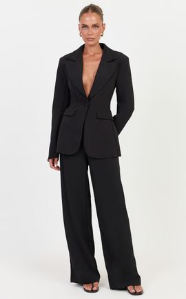 Showpo Isabella Pants - High Rise Wide Leg Pants in Black