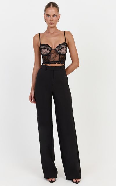 Showpo Isabella Top - Lace Bustier Corset Top in Black
