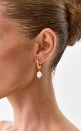 Showpo Kaia Earrings - Pearl Drop Earrings in Gold Plated 18k