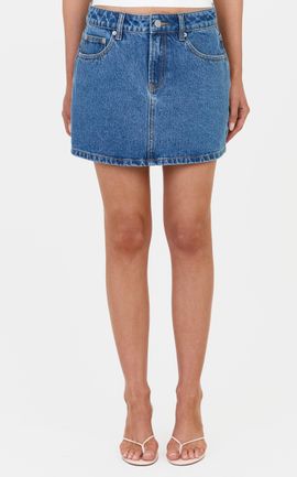 Showpo Kaitlyn Mini Skirt - Denim Low Rise Mini Skirt in Dark Blue Wash