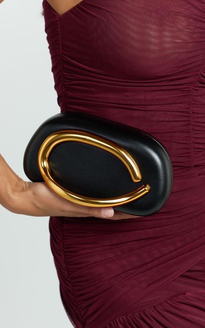 Showpo Katherine Bag - Clutch With Gold Hardware in Black