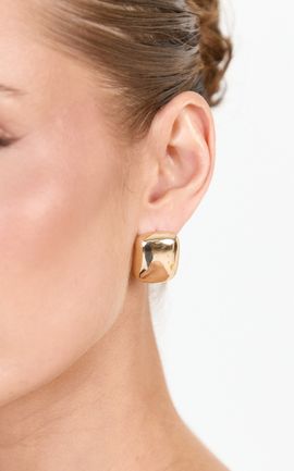 Showpo Lorde Earrings - Square Stud Earrings in Gold