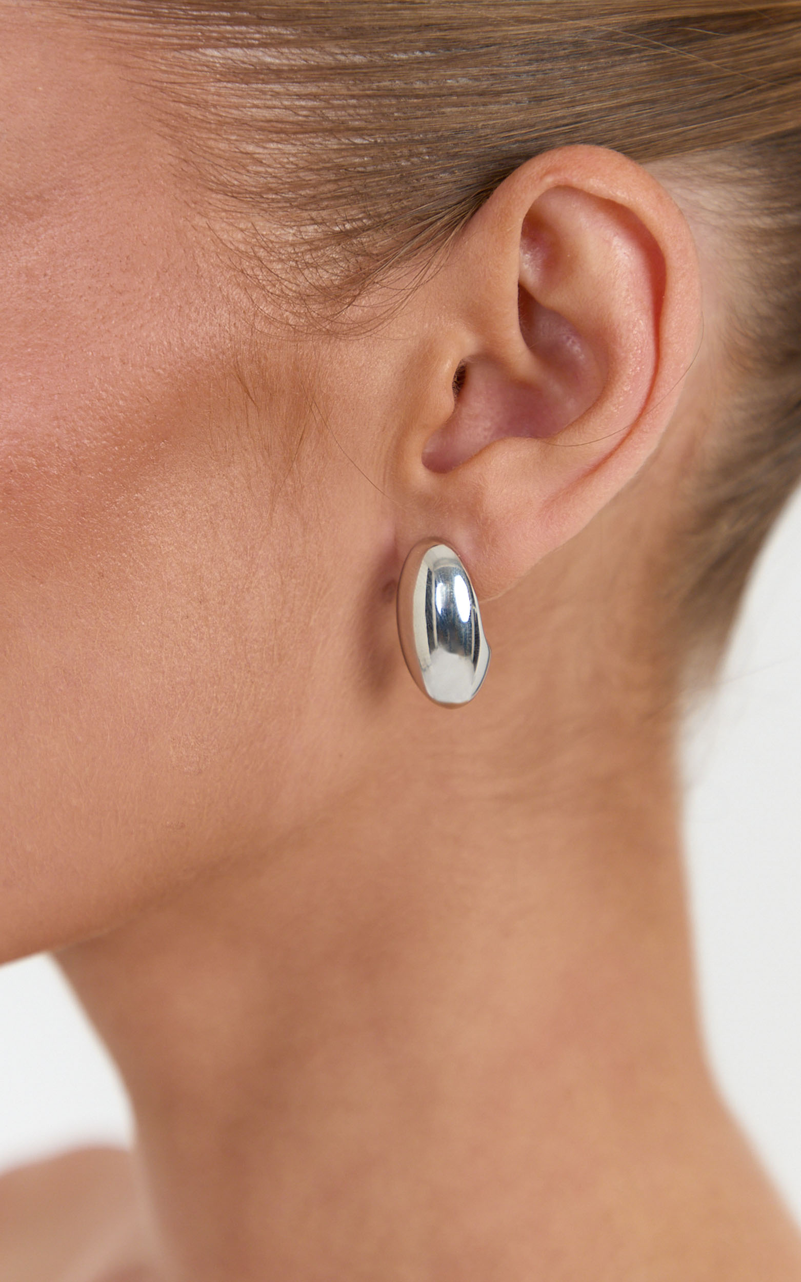 Showpo Lucille Earrings - Oval Statement Earrings in Silver