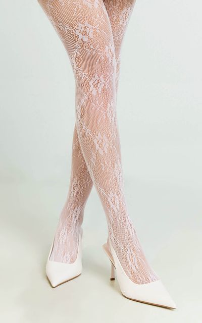 Showpo Patricia Lace Tights In White