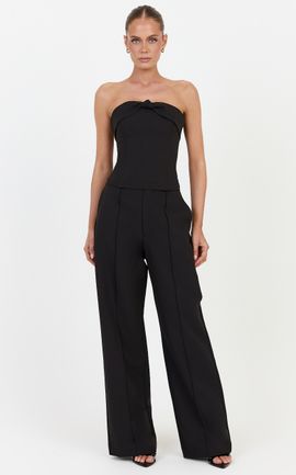 Showpo Rosalind Top - Strapless Knot Detail Corset Top in Black