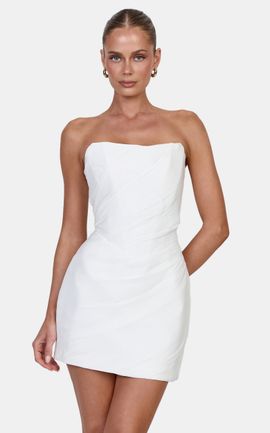 Showpo Zella Mini Dress - Strapless Corset Bodice Dress in White