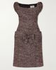 SHUSHU/TONG Bow-detailed wool-blend herringbone midi dress - 1