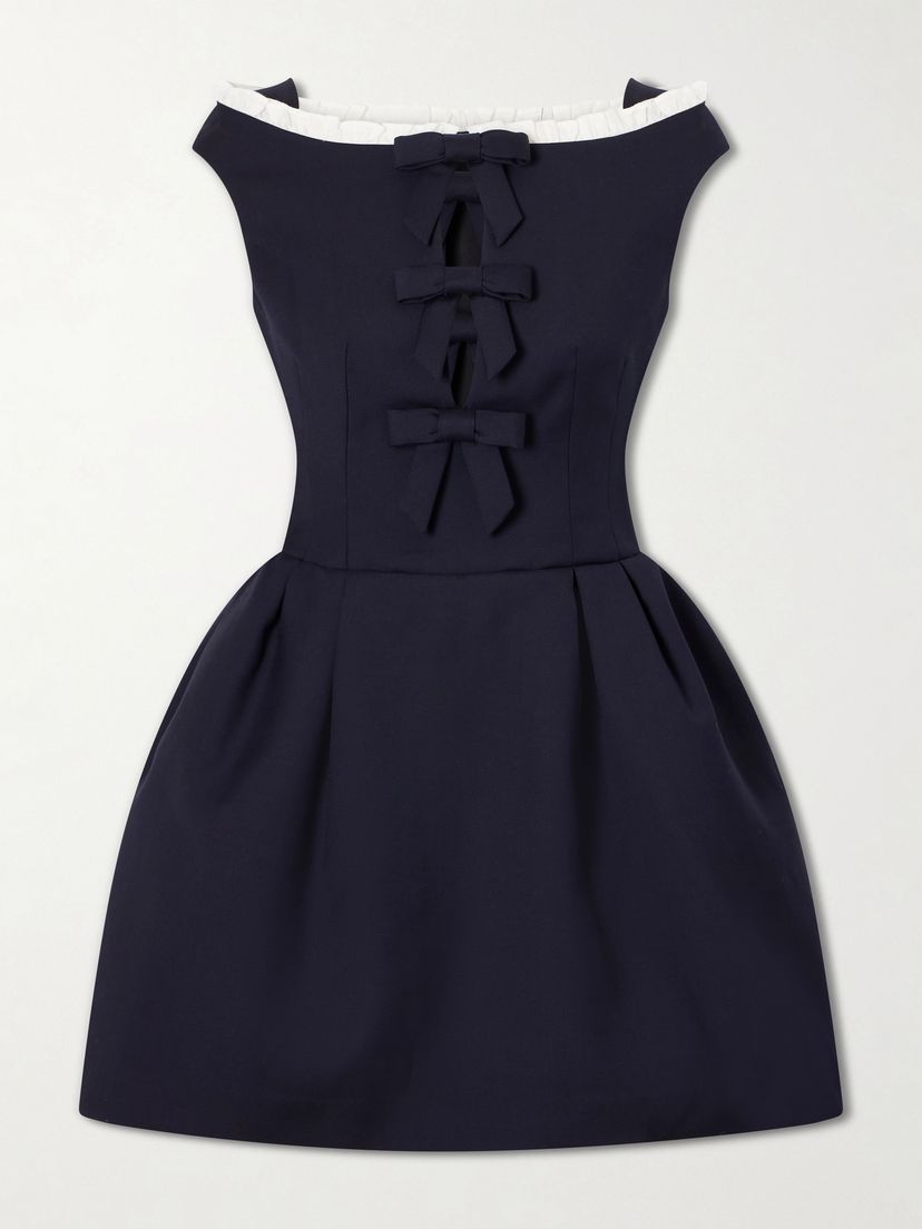 SHUSHU/TONG Bow cut-out sleeveless wool mini dress