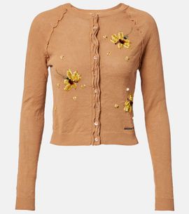 Shushu/Tong Shushu/Tong Beaded floral cotton-blend cardigan