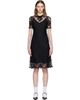 SHUSHU/TONG SHUSHU/TONG Black Beaded Lace Short-Sleeve Midi Dress - 1