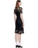 SHUSHU/TONG SHUSHU/TONG Black Beaded Lace Short-Sleeve Midi Dress - 3