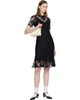SHUSHU/TONG SHUSHU/TONG Black Beaded Lace Short-Sleeve Midi Dress - 4