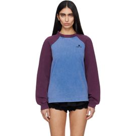 SHUSHU/TONG SHUSHU/TONG Blue & Burgundy Crewneck Long-Sleeve T-shirt