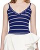 SHUSHU/TONG SHUSHU/TONG Blue Striped Knit Tank Bodysuit - 1