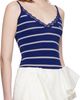 SHUSHU/TONG SHUSHU/TONG Blue Striped Knit Tank Bodysuit - 2