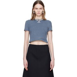 SHUSHU/TONG SHUSHU/TONG Blue Wave Lace Collar T-shirt