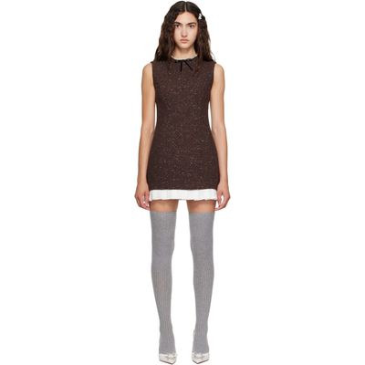 SHUSHU/TONG SHUSHU/TONG Brown Sleeveless Slim-Fit Minidress