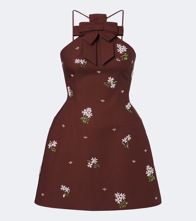Shushu/Tong Shushu/Tong Embellished halterneck cotton minidress