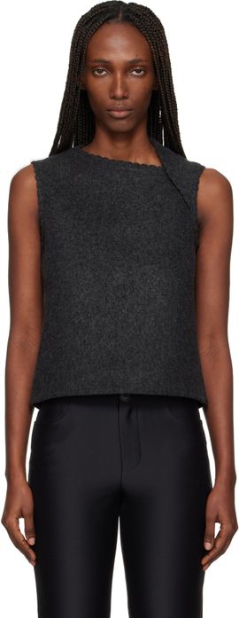 SHUSHU/TONG SHUSHU/TONG Gray Asymmetric Neckline Vest