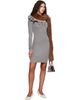 SHUSHU/TONG SHUSHU/TONG Gray Lace Trim Stretch Fitted Minidress - 4