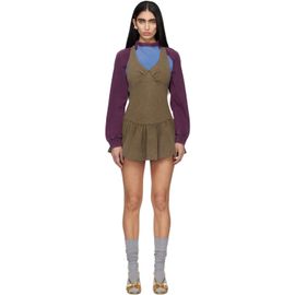 SHUSHU/TONG SHUSHU/TONG Khaki Sleeveless T-Shirt Minidress