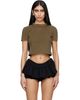 SHUSHU/TONG SHUSHU/TONG Khaki Wave Lace Collar T-shirt - 1