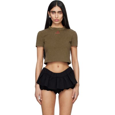SHUSHU/TONG SHUSHU/TONG Khaki Wave Lace Collar T-shirt