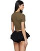 SHUSHU/TONG SHUSHU/TONG Khaki Wave Lace Collar T-shirt - 3