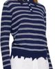 SHUSHU/TONG SHUSHU/TONG Navy & White Striped Long-Sleeve Knit Polo - 2