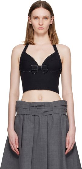 SHUSHU/TONG SHUSHU/TONG Navy Halter Bow Tie Cami Top