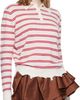 SHUSHU/TONG SHUSHU/TONG Off-White & Red Striped Long-Sleeve Knit Polo - 2