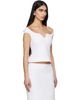 SHUSHU/TONG SHUSHU/TONG White Cut-Out U-Neck Crop Top - 2