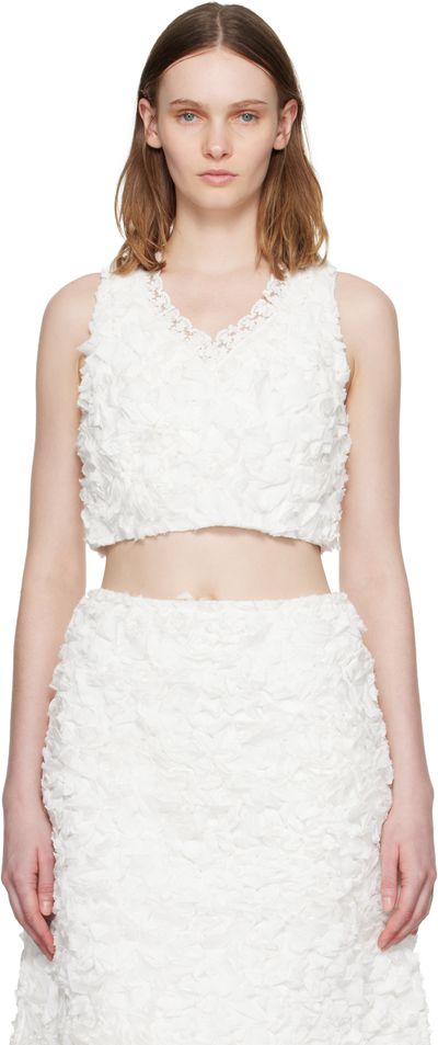 SHUSHU/TONG SHUSHU/TONG White Ruffle Trim Sleeveless Top