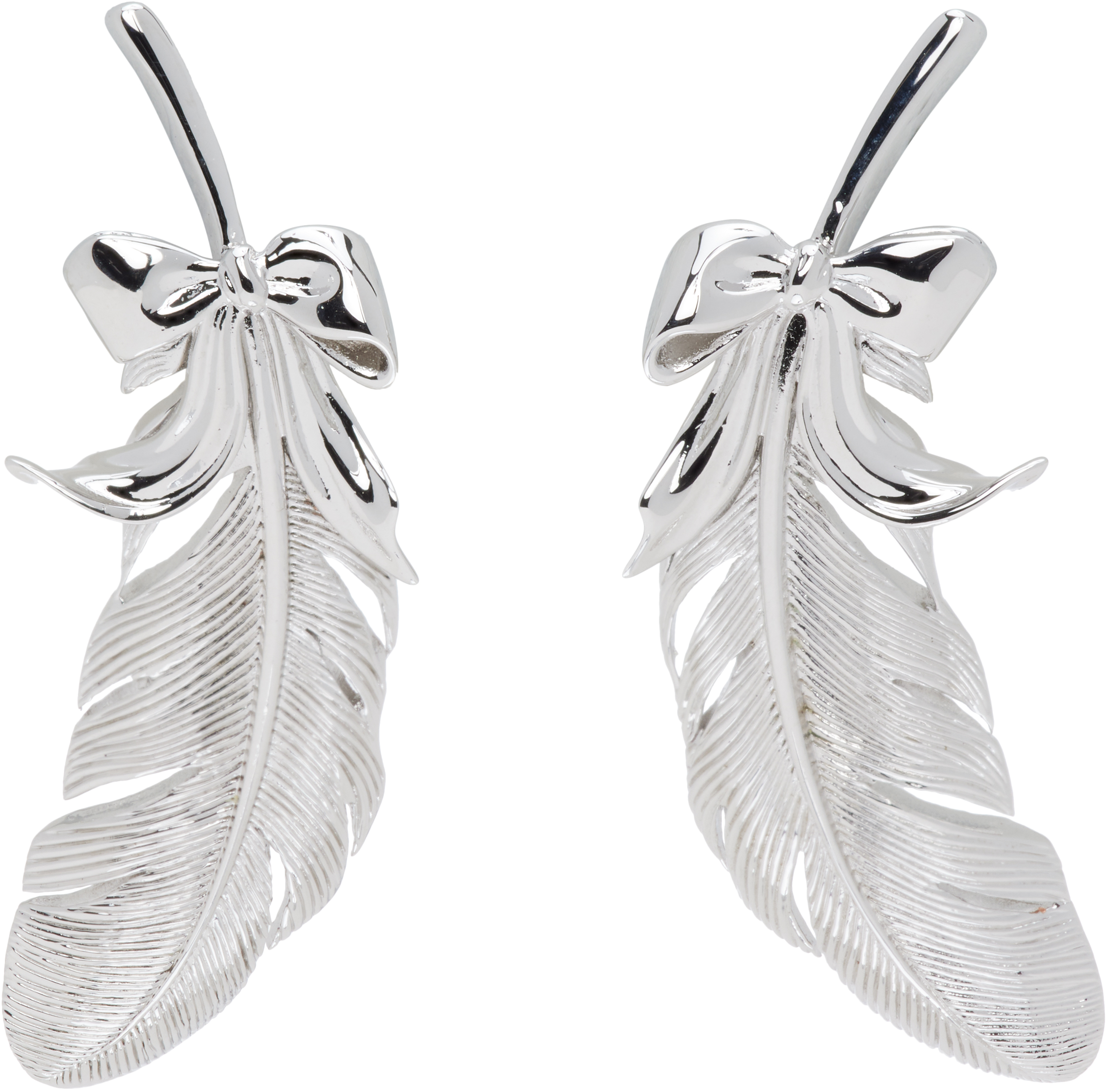 SHUSHU/TONG - YVMIN Edition Bowknot Sharp Feather Earrings