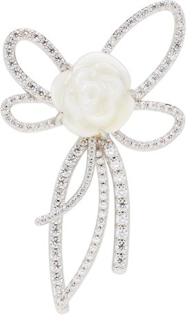 SHUSHU/TONG SHUSHU/TONG YVMIN Edition Faux-Pearl Chain Bow Rose Single Earring