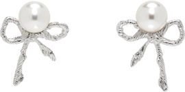 SHUSHU/TONG SHUSHU/TONG YVMIN Edition Twisted Rope Bow Faux-Pearl Earrings