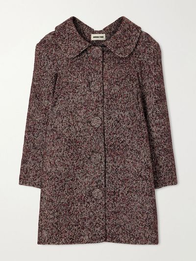 SHUSHU/TONG Wool-blend herringbone long coat