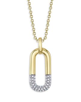 Shy Creation Shy Creation 14K Gold Kate Diamond Link Pendant Necklace, 15-18